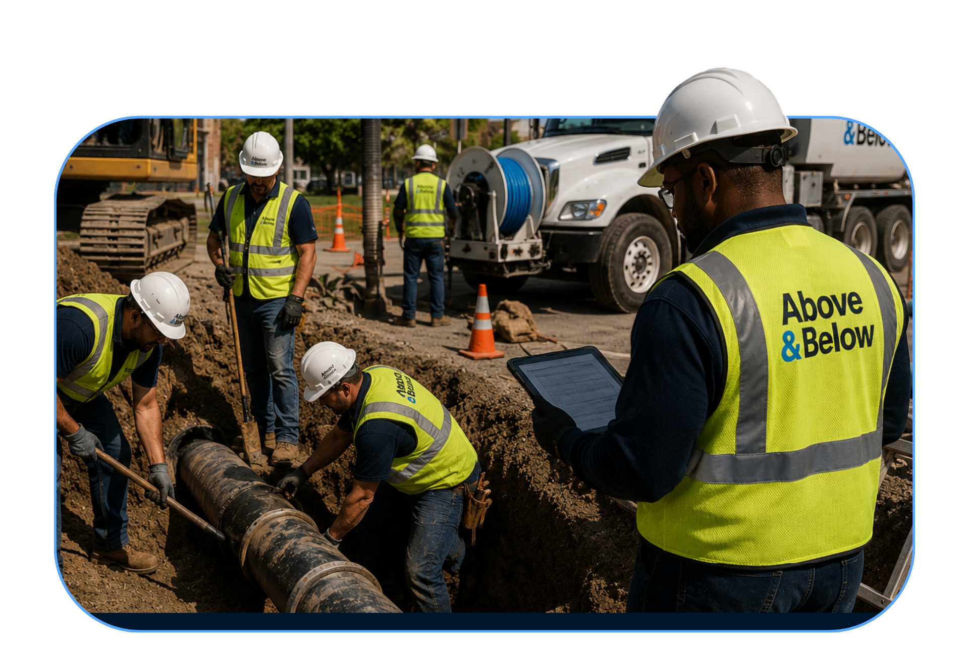 Above & Below crew completing underground utility construction