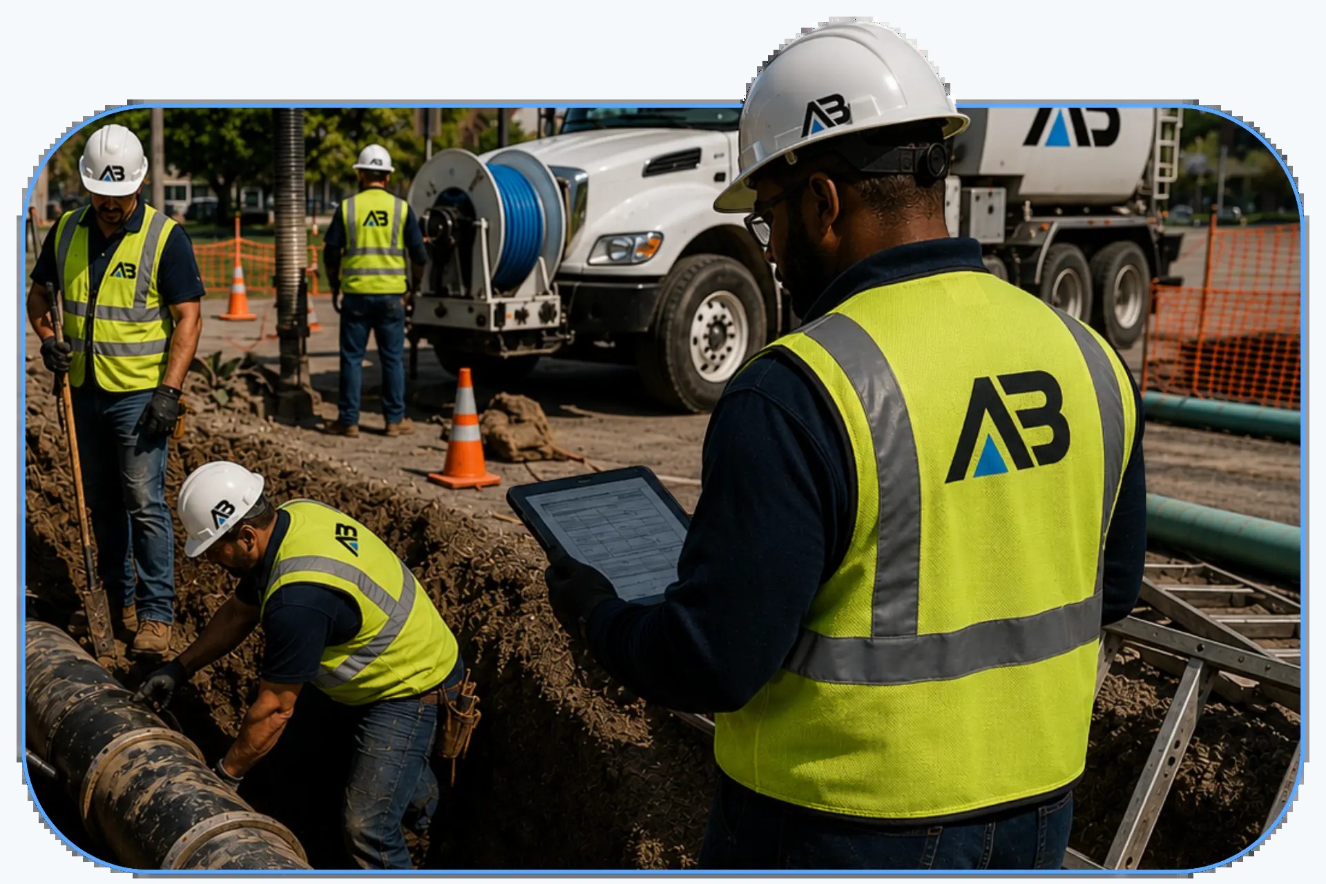 Above & Below crew completing underground utility construction