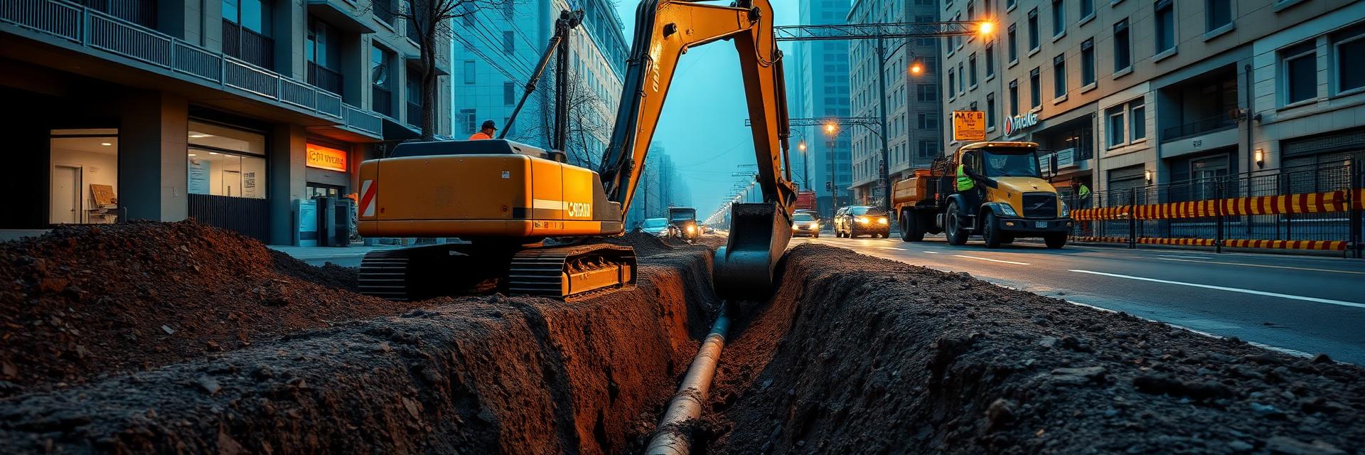Underground utility trenching and excavation work